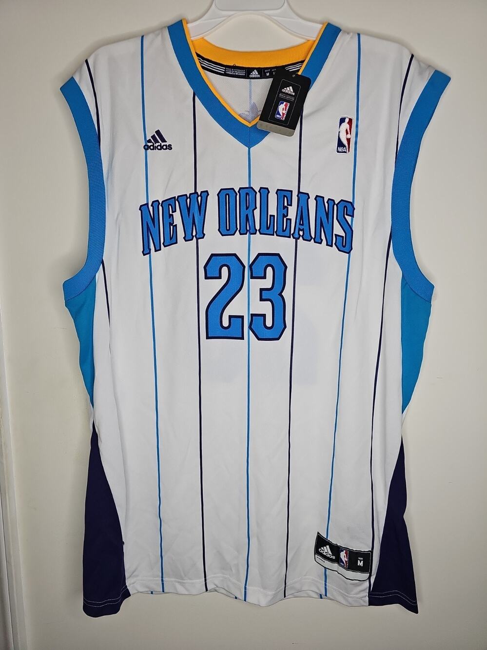 Adidas New Orleans Hornets Anthony Davis #23 Swingman Jersey White Men’s M NBA
